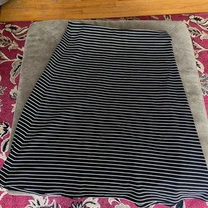 Loft Stretchy Striped A Line Skirt
